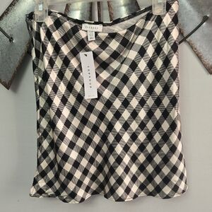 Topshop Petite Black and White Checkered Skirt